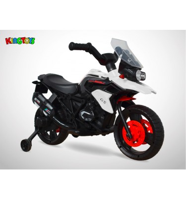Moto électrique enfant KINGTOYS - 1000GS 18W - Blanc