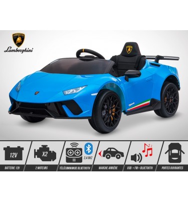 Voiture électrique enfant KINGTOYS - Lamborghini Huracan 60W - Bleu