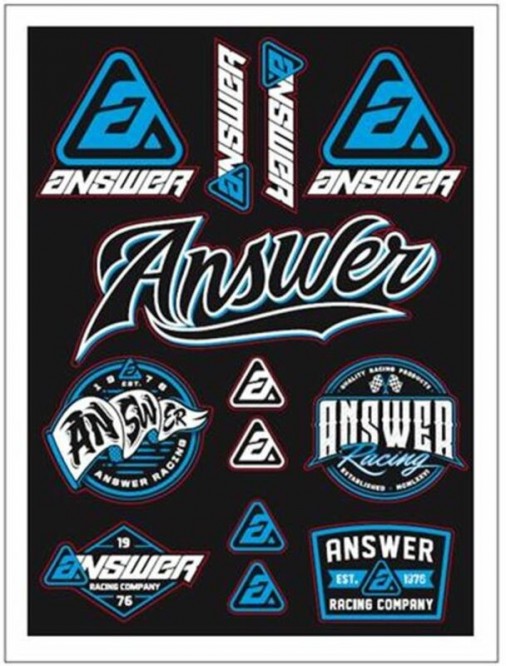 Planche stickers ANSWER - 13 logos prédécoupés