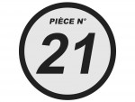 N°21 - Plaque numéro arrière droite – Rouge
