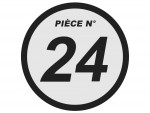 N°24 - Plaque numéro arrière droit – Blanc
