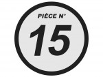 N°15 - Plaque numéro arrière gauche – Blanc