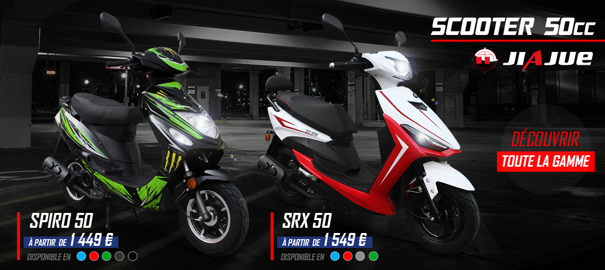 Gamme Scooter 50cc 4Temps JIAJUE SPIRO 50 et SRX 50